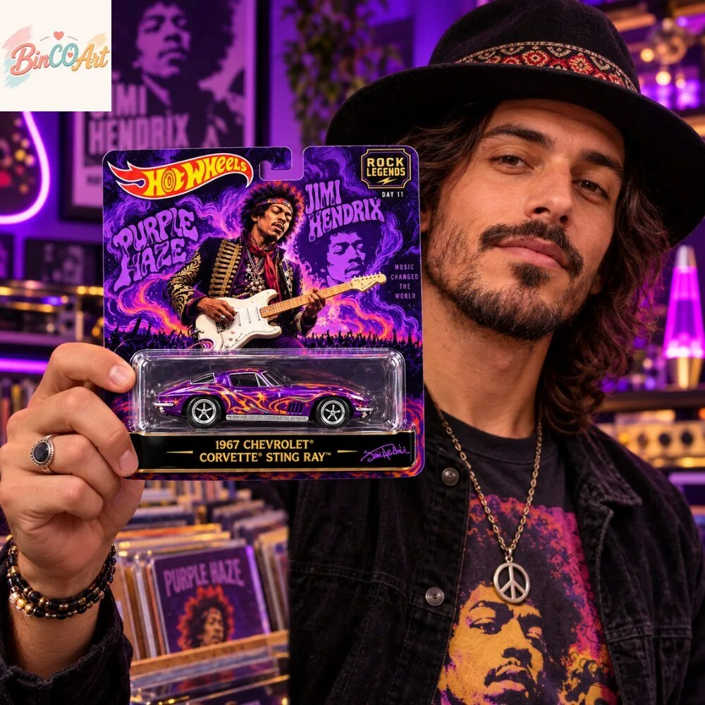 Hot Wheels Rock Legend Jimi Hendrix 1967 Chevrolet Corvette Sting Ray